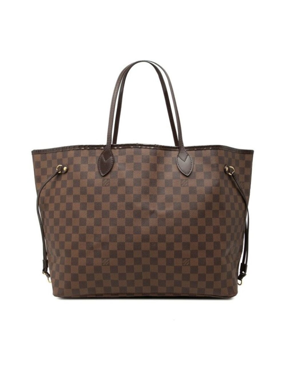 Louis Vuitton Damier Neverfull GM Tote Shoulder Bag Brown Leather